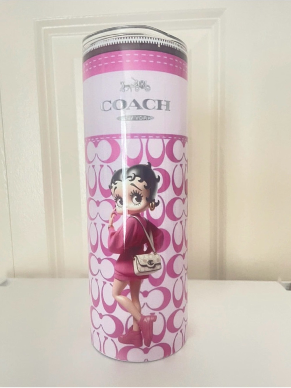 Coach Betty Boop Pink Signature Cylinder Case